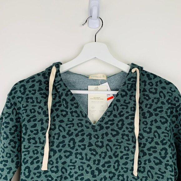 ALTERNATIVE Animal Print Hooded Sweatshirt Leopard Size XS - Picture 3 of 13